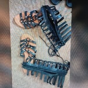Strappy Black Gladiator Sandals